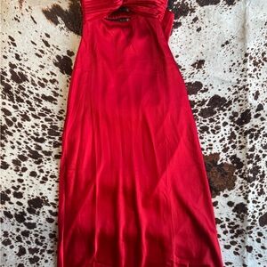 Satin Red Sleeveless Dress — Party, Event.